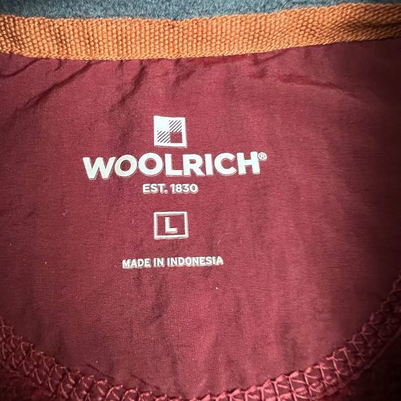 Woolrich Mens Red Polyester Snap Button Long Sleeve Pull Over Sweater Large - Picture 5 of 6